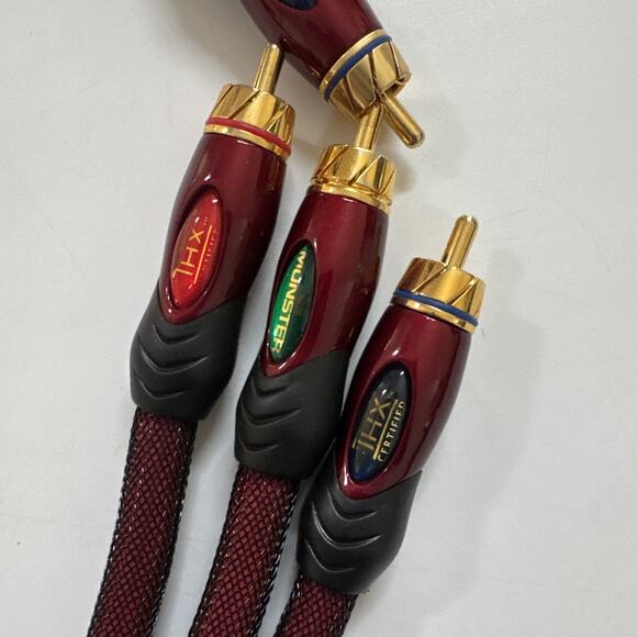 Monster THX Certified Audio Video Cable RCA Male to Male Red Mesh 45" - Picture 2 of 7